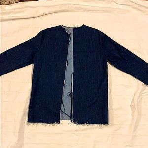 Raw edge denim jacket